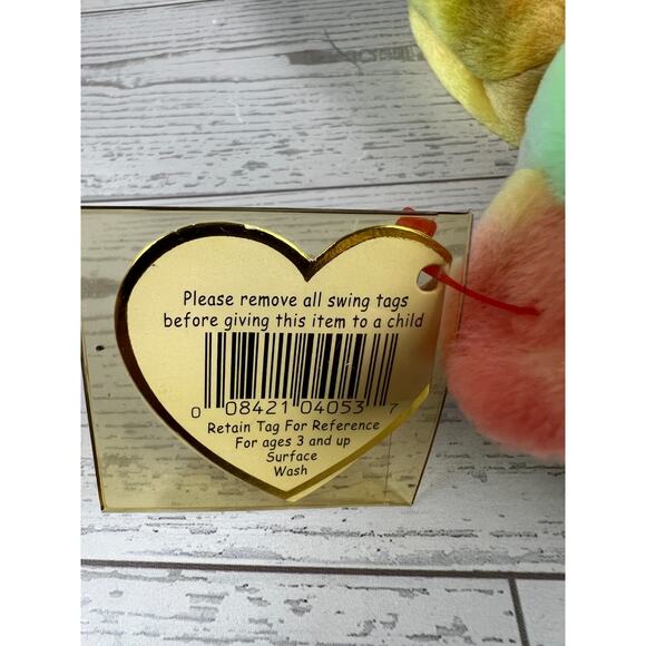 Ty Peace Bear 1996 – Rare Gasport Error MWMT – PE Pellets – Retired Beanie Baby - Picture 9 of 12